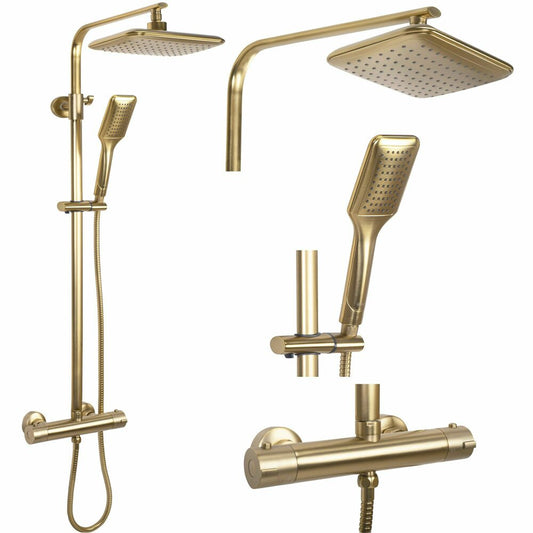 Brushed Gold Single-Lever Shower Column Rea Tom