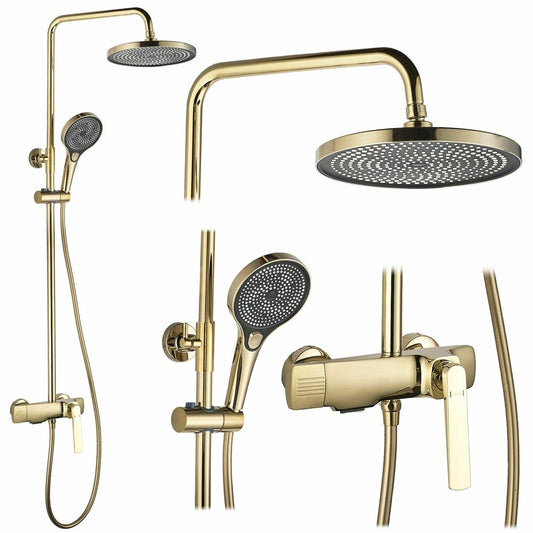 Gold Single-Lever Shower Column Rea Rebel