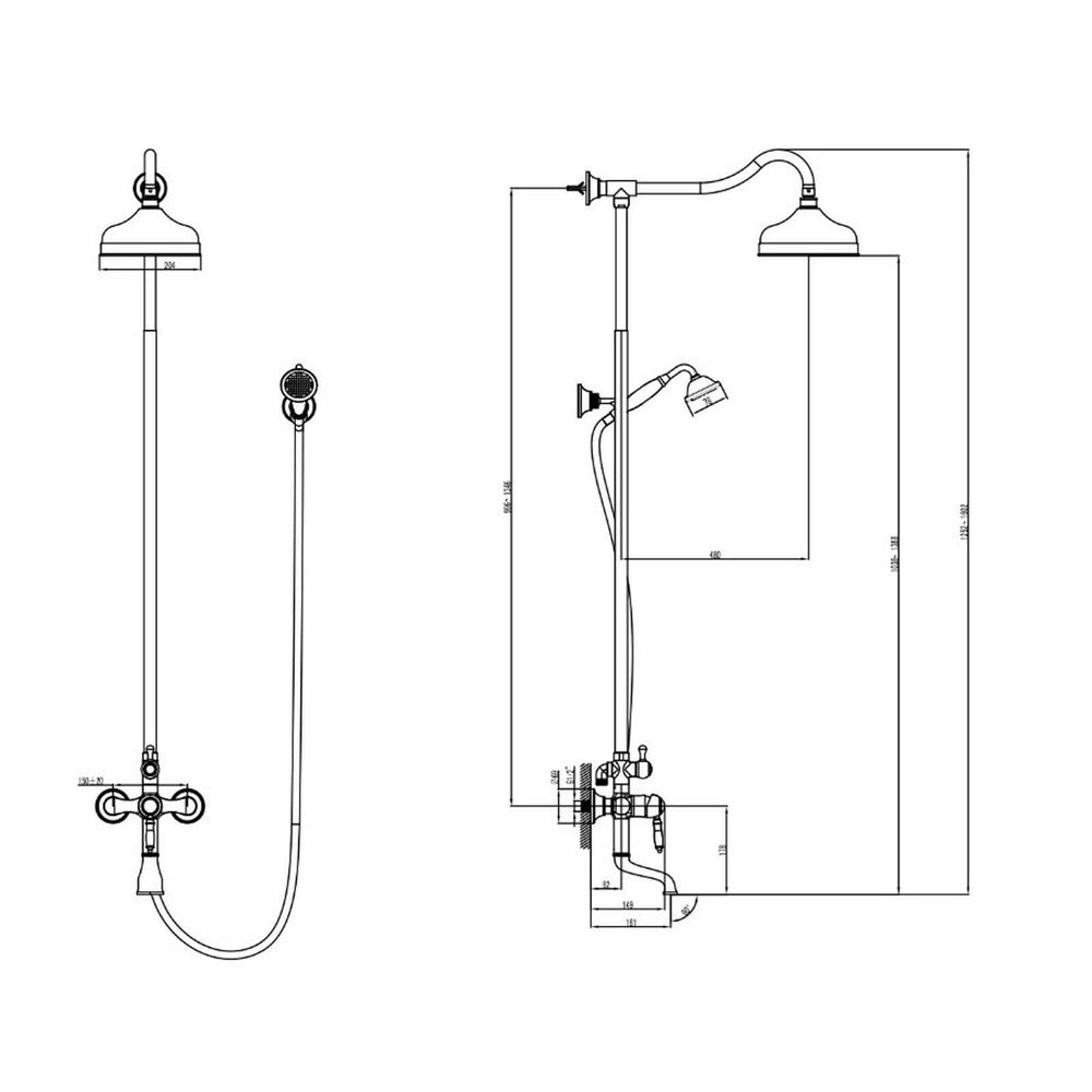 Lemark Villa Shower Column with Single Lever Mixer