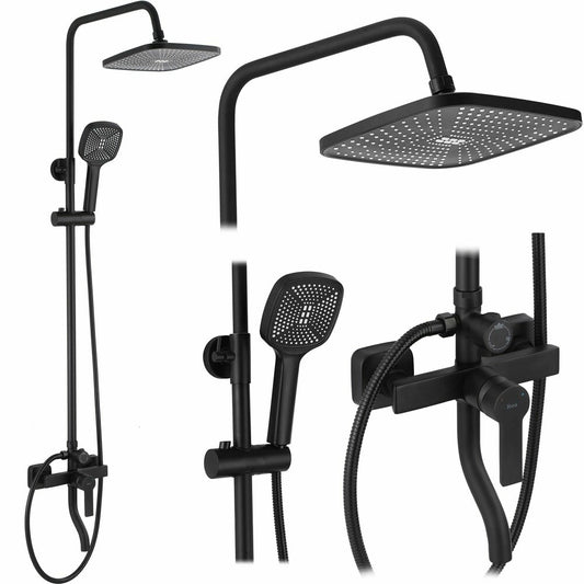 Shower Column with Single-Lever Faucet Matte Black Rea Argus