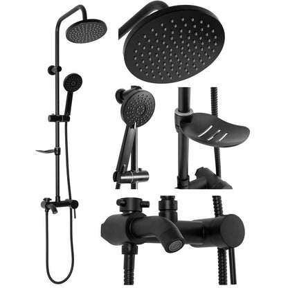 Rea Luis Matte Black Shower Column with Single Lever Mixer