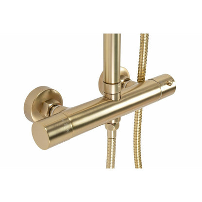 Shower Column with Brushed Gold Thermostatic Faucet Rea Parot
