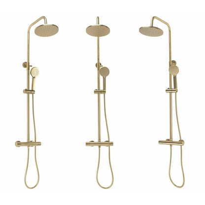 Shower Column with Brushed Gold Thermostatic Faucet Rea Parot