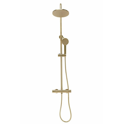 Shower Column with Brushed Gold Thermostatic Faucet Rea Parot