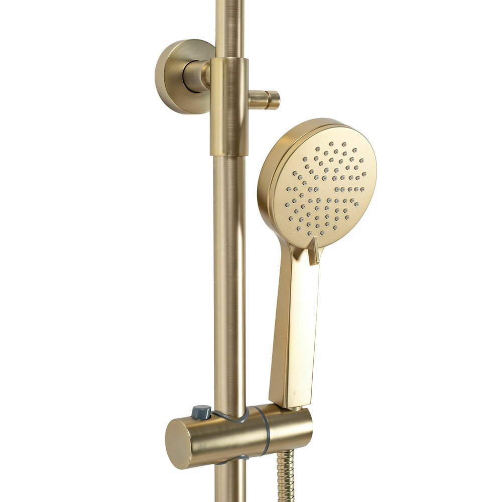 Shower Column with Brushed Gold Thermostatic Faucet Rea Parot
