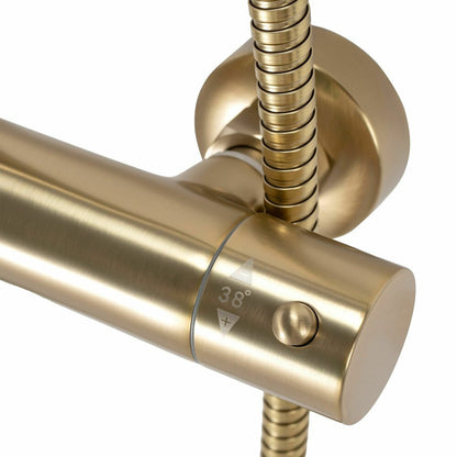 Shower Column with Brushed Gold Thermostatic Faucet Rea Parot