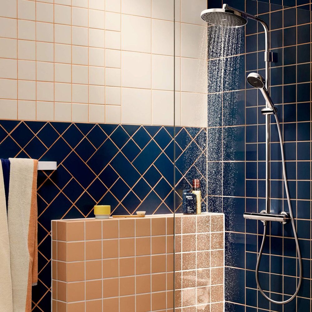 Душ колона с термостатен смесител Hansgrohe Activera S EcoSmart с 2 функции, хром