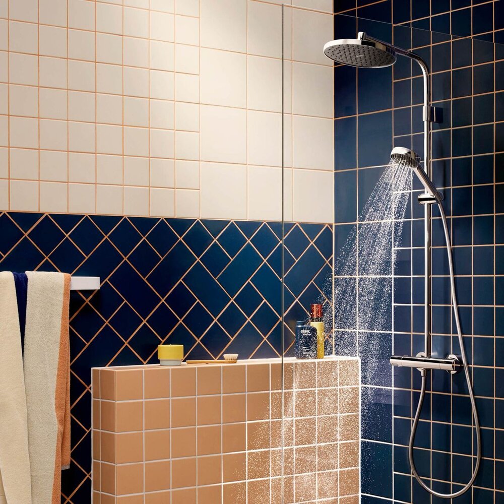 Душ колона с термостатен смесител Hansgrohe Activera S EcoSmart с 2 функции, хром