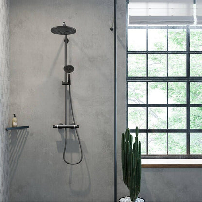 Душ колона с термостатичен смесител Hansgrohe Croma Select S с 3 функции, черно-хромирано покритие