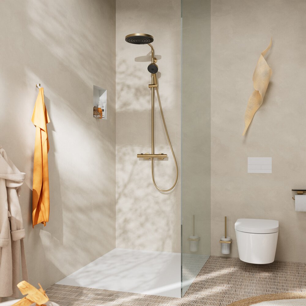 Колона за душ с термостатен смесител Hansgrohe Pulsify S Puro с 3 функции, завършек бронз перлен