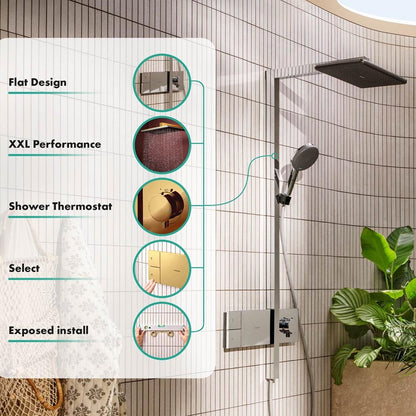 Смесител за душ с термостат Hansgrohe Raindance Alive Q с 3 функции, лъскаво злато