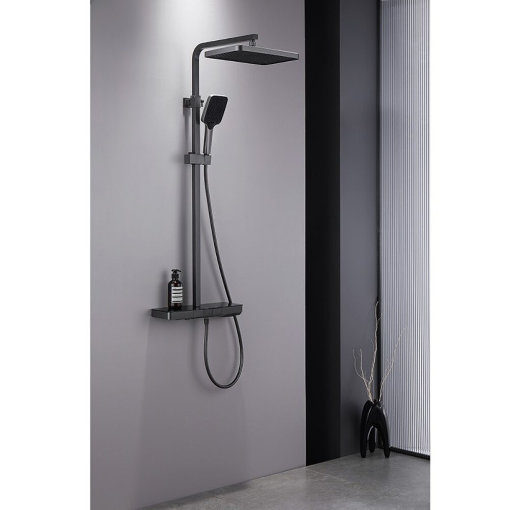 Колона за душ с термостатичен смесител Inter Ceramic Majestic завършек Gun Grey