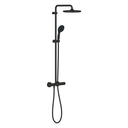 Колоно за душ с термостатична батерия черно матово Grohe Tempesta 250