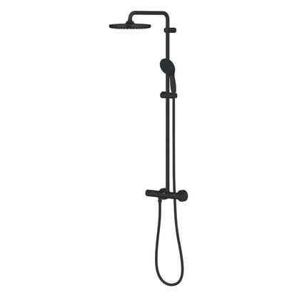 Колоно за душ с термостатична батерия черно матово Grohe Tempesta 250