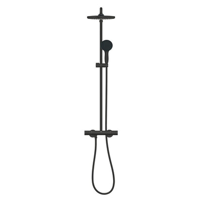 Колоно за душ с термостатична батерия черно матово Grohe Tempesta 250
