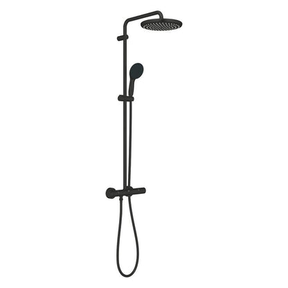 Колоно за душ с термостатична батерия черно матово Grohe Tempesta 250