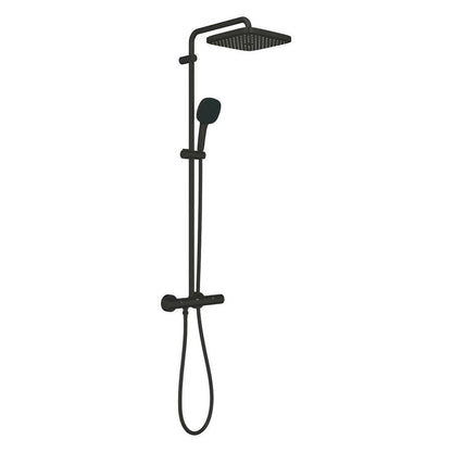 Shower column with thermostatic mixer matte black Grohe Tempesta Cosmopolitan 250 Cube