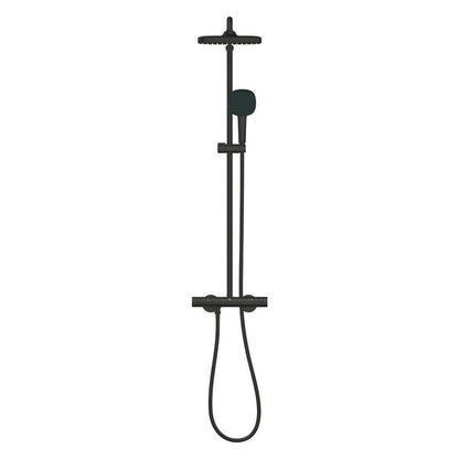Shower column with thermostatic mixer matte black Grohe Tempesta Cosmopolitan 250 Cube