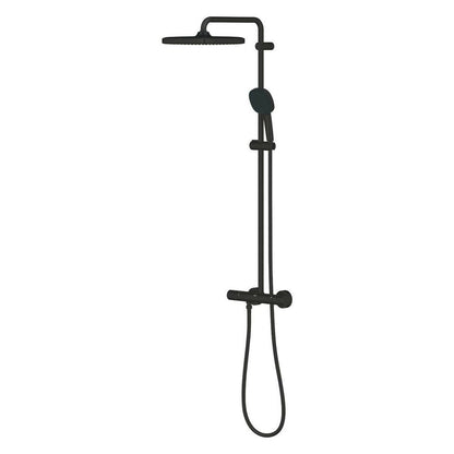 Shower column with thermostatic mixer matte black Grohe Tempesta Cosmopolitan 250 Cube