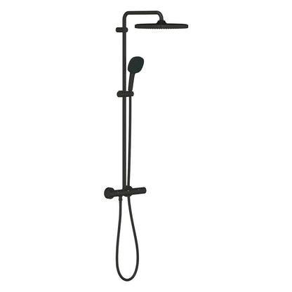 Shower column with thermostatic mixer matte black Grohe Tempesta Cosmopolitan 250 Cube