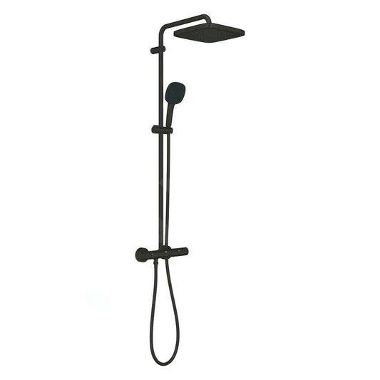 Душ колона с термостатичен смесител черен мат Grohe Vitalio 250 Cube
