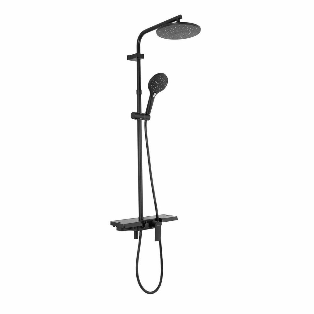Rea Santos Matte Black Shower Column with Single Lever Mixer
