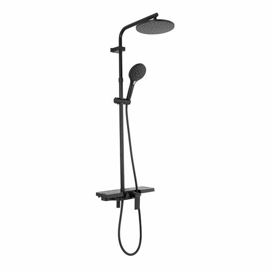 Rea Santos Matte Black Shower Column with Single Lever Mixer