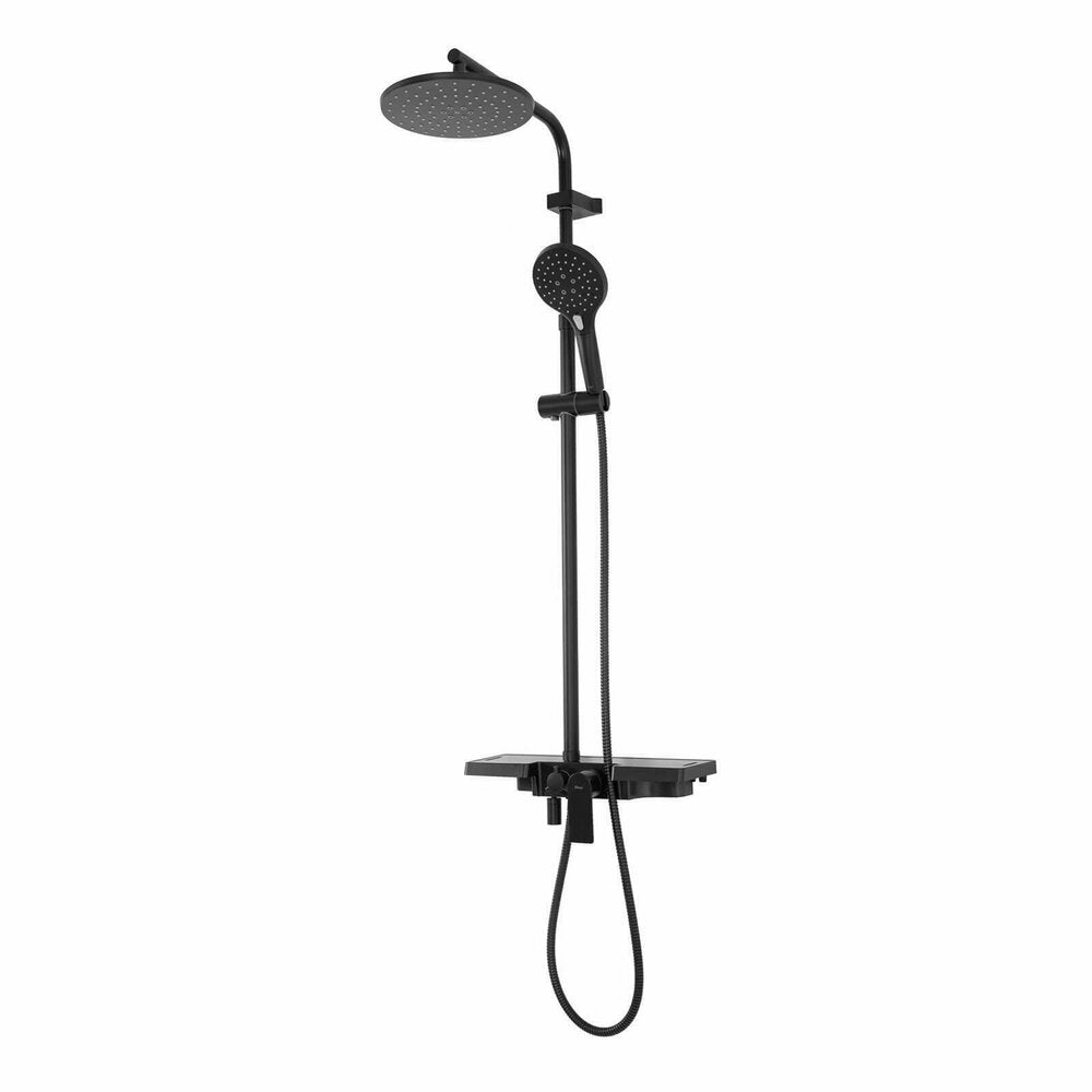 Rea Santos Matte Black Shower Column with Single Lever Mixer