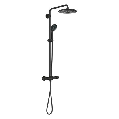 Thermostatic shower column in matte black Grohe Euphoria 260