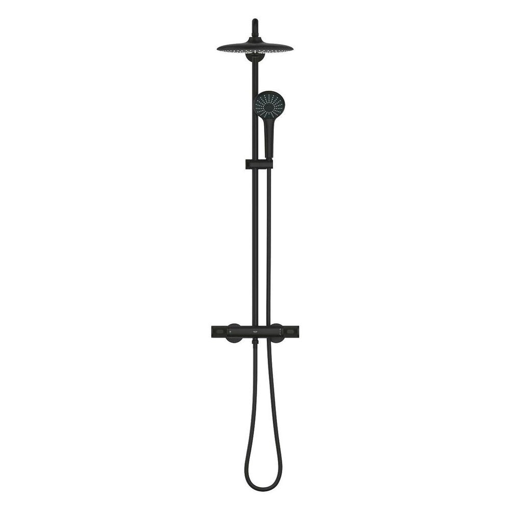 Thermostatic shower column in matte black Grohe Euphoria 260