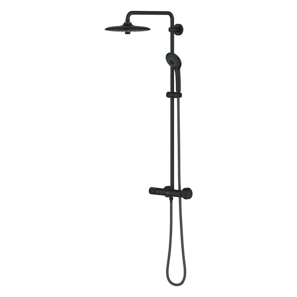 Thermostatic shower column in matte black Grohe Euphoria 260