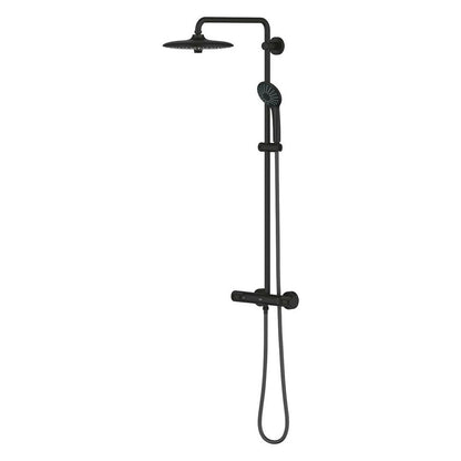 Thermostatic shower column in matte black Grohe Euphoria 260