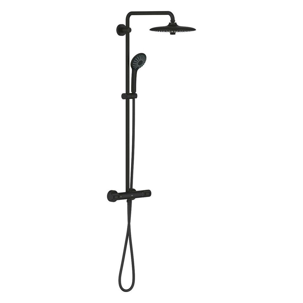 Thermostatic shower column in matte black Grohe Euphoria 260