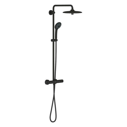 Thermostatic shower column in matte black Grohe Euphoria 260