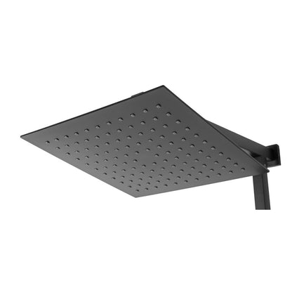 Rea Jack Matte Black Shower Column with Bathtub Spout