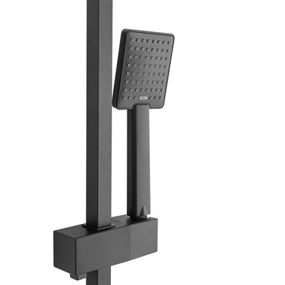 Rea Jack Matte Black Shower Column with Bathtub Spout