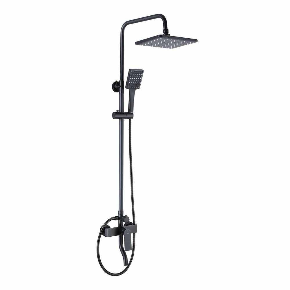 Rea Hass Matte Black Shower Column with Bathtub Spout