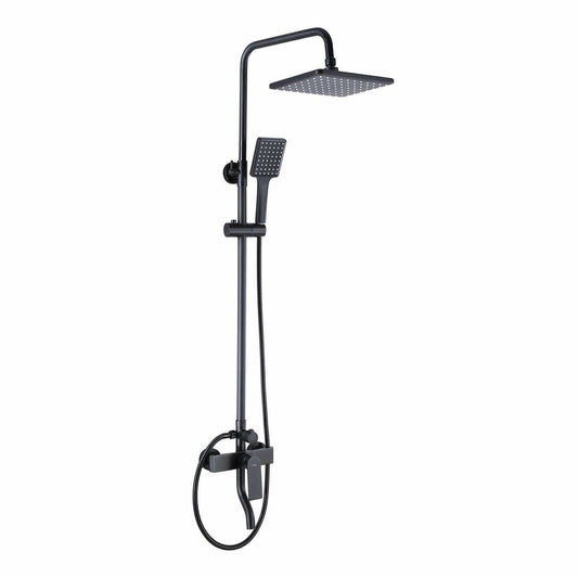 Rea Hass Matte Black Shower Column with Bathtub Spout