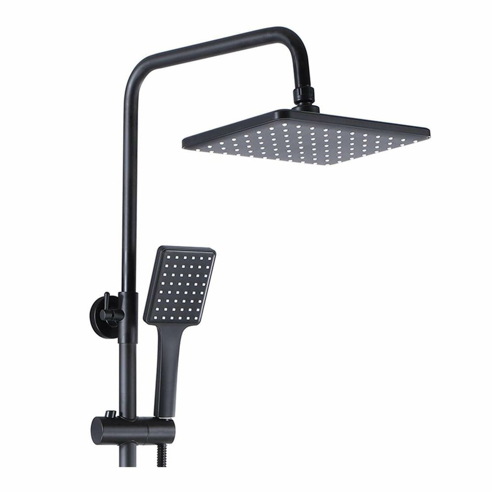 Rea Hass Matte Black Shower Column with Bathtub Spout