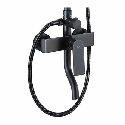 Rea Hass Matte Black Shower Column with Bathtub Spout