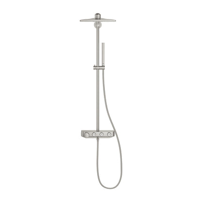 Grohe Euphoria SmartControl 310 Cube Duo Thermostatic Shower Column in Brushed Supersteel