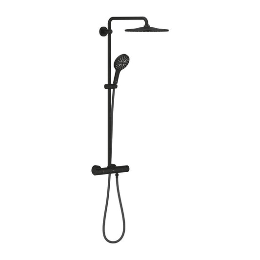 Grohe RainShower Thermostatic Shower Column Matte Black