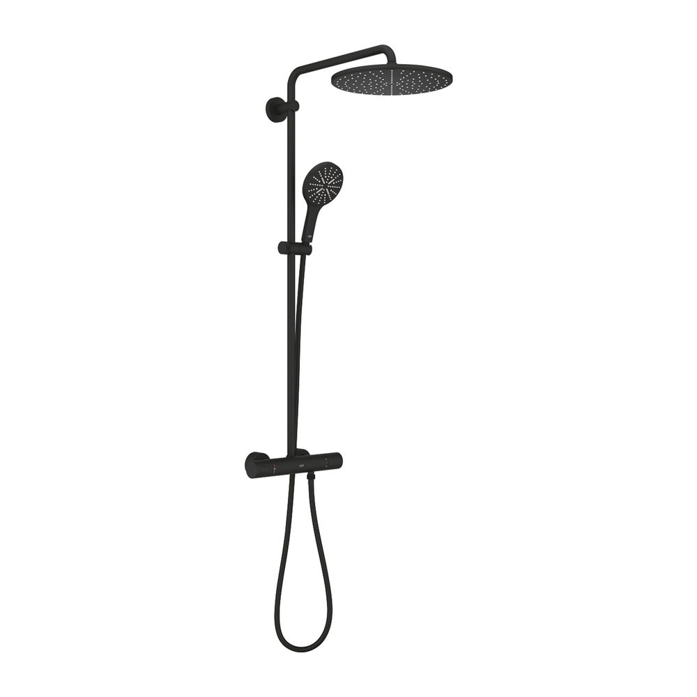Grohe RainShower Thermostatic Shower Column Matte Black