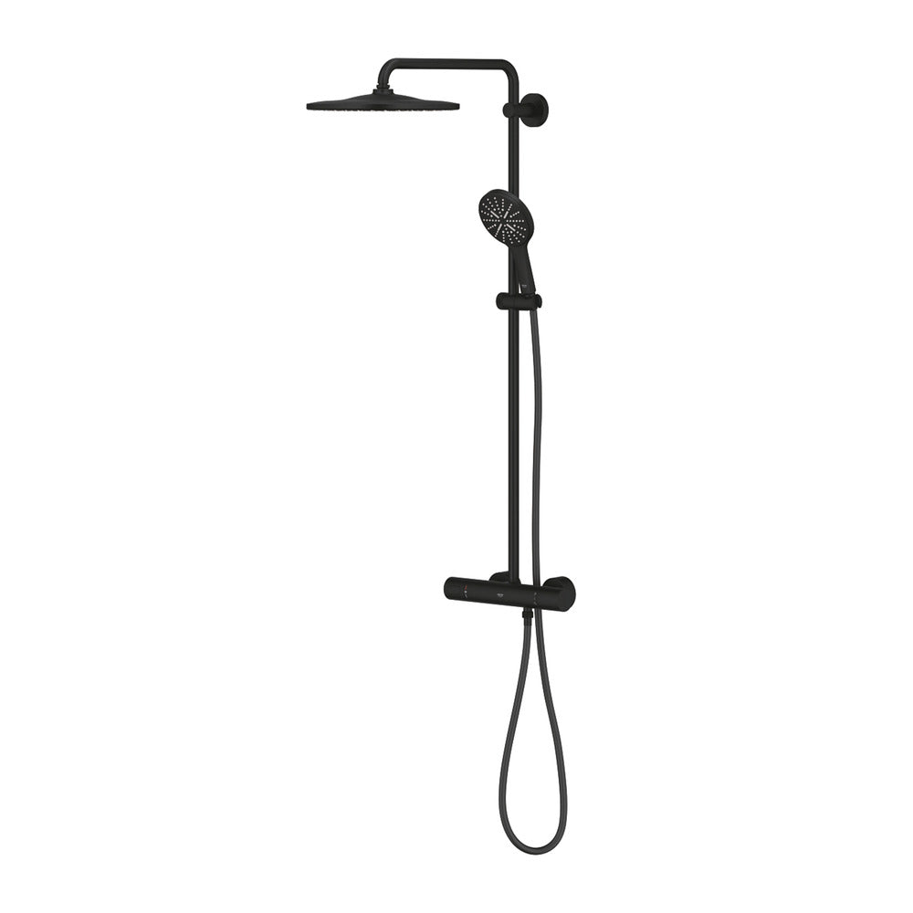 Grohe RainShower Thermostatic Shower Column Matte Black