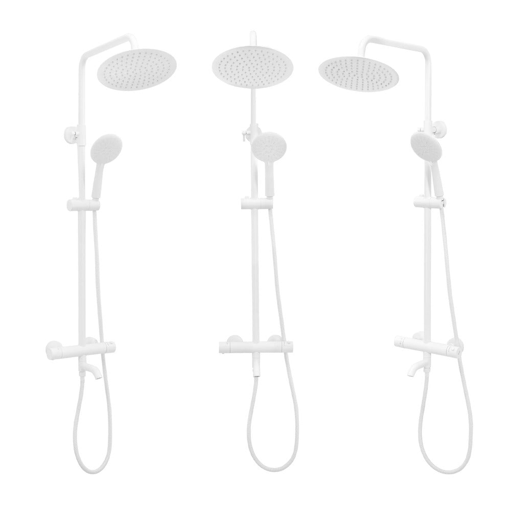 Rea Lungo Thermostatic Shower Column in Matte White