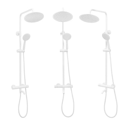 Rea Lungo Thermostatic Shower Column in Matte White