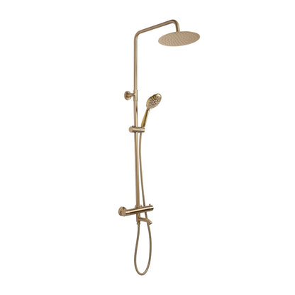 Rea Lungo Thermostatic Shower Column in Brushed Gold