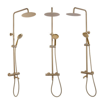 Rea Lungo Thermostatic Shower Column in Brushed Gold
