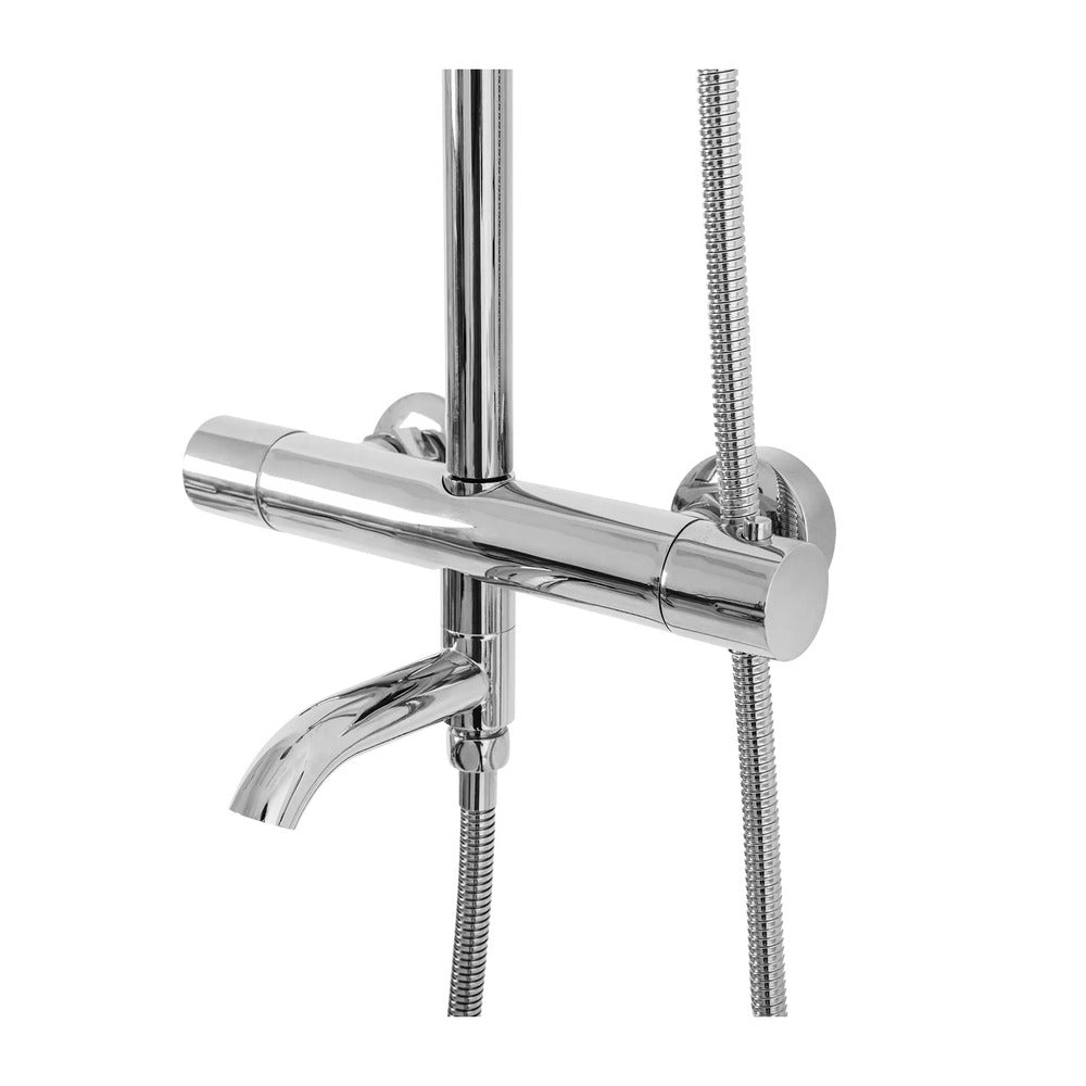 Rea Lungo Thermostatic Shower Column in Glossy Chrome