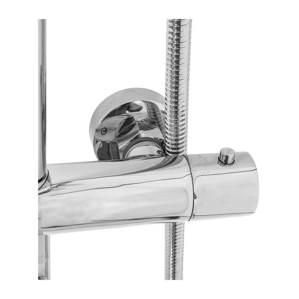 Rea Lungo Thermostatic Shower Column in Glossy Chrome